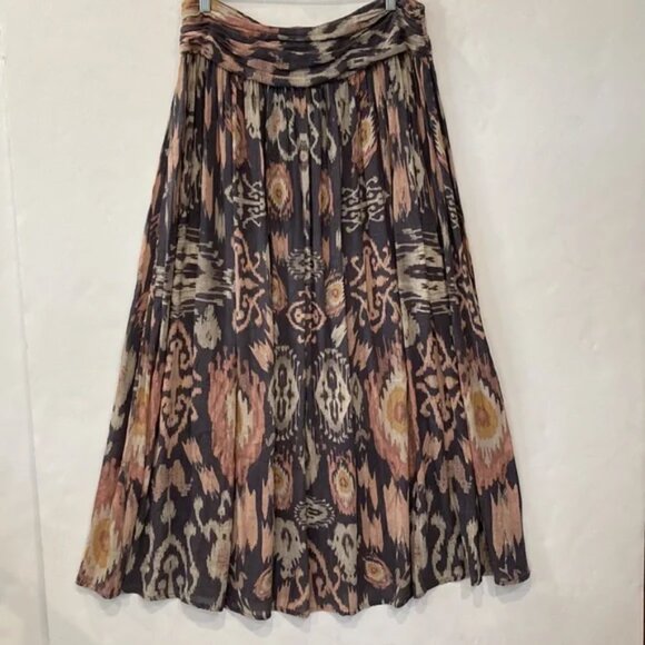 All Saints Dresses & Skirts - All Saints Alba Ikat Print Silk Cotton Maxi Skirt